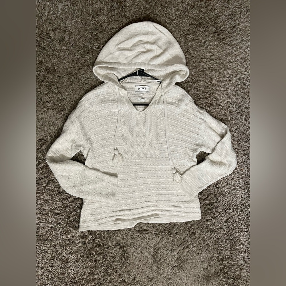 Fat Face Cream Knit Hoodie